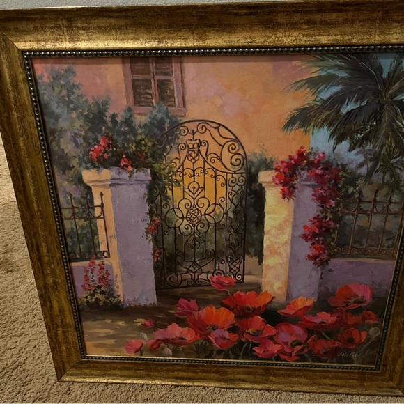 Vintage Joan Cole Wrought Iron Garden Gate - Vintage Oil Painting on canvas - Picture 2 of 4